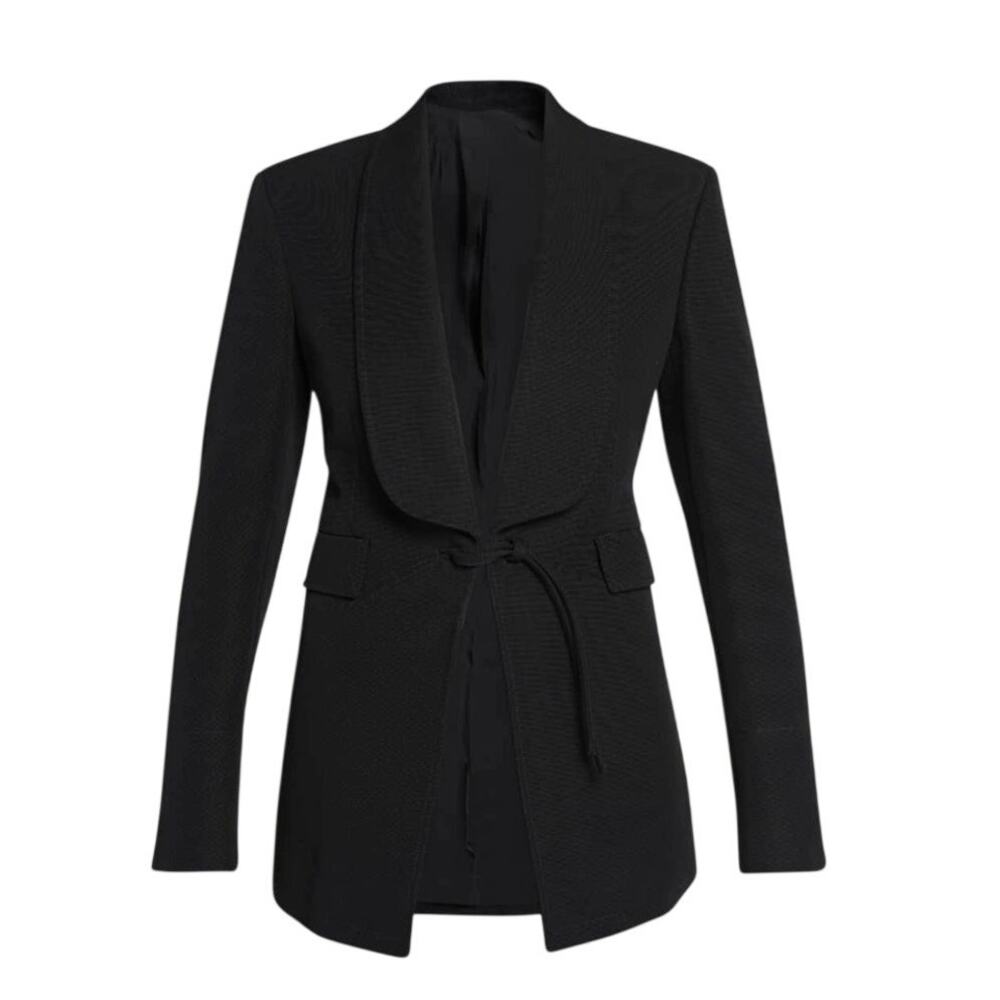 Bottega Veneta Textured Black Cotton Ottoman Jacket Size 38 IT / US XS - NWT